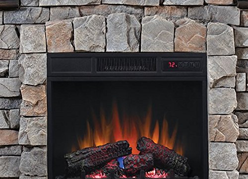 Classic Flame Pioneer Stone Electric Fireplace Mantel Package - Brushed Dark Pine, 18WM10400-I601