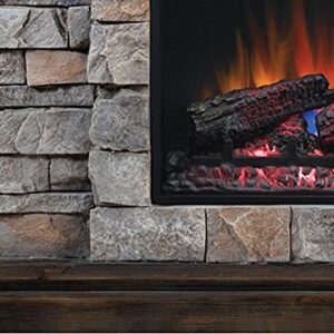 Classic Flame Pioneer Stone Electric Fireplace Mantel Package - Brushed Dark Pine, 18WM10400-I601