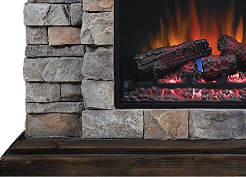 Classic Flame Pioneer Stone Electric Fireplace Mantel Package - Brushed Dark Pine, 18WM10400-I601