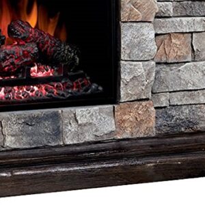 Classic Flame Pioneer Stone Electric Fireplace Mantel Package - Brushed Dark Pine, 18WM10400-I601