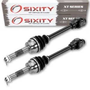 2 pc Sixity XT Front Left Right Axle compatible with Polaris Scrambler 500 1997-1998 - W98 W97BC50A 4X4