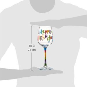 Burton and Burton 1728312 Birthday Glitz Wine Glass, 1 Count (Pack of 1)