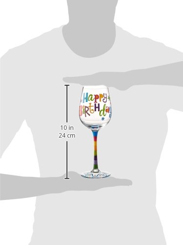 Burton and Burton 1728312 Birthday Glitz Wine Glass, 1 Count (Pack of 1)