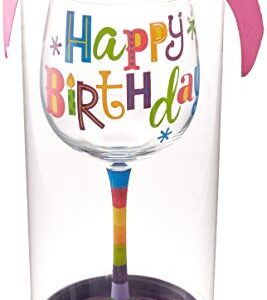 Burton and Burton 1728312 Birthday Glitz Wine Glass, 1 Count (Pack of 1)