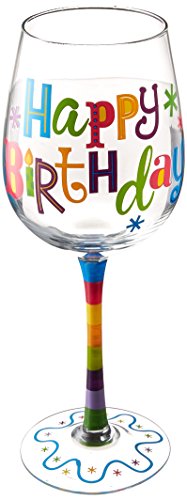 Burton and Burton 1728312 Birthday Glitz Wine Glass, 1 Count (Pack of 1)