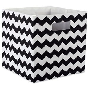 dii collapsible polyester storage cube, chevron, black, large