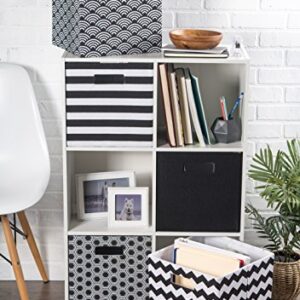 DII Collapsible Polyester Storage Cube, Chevron, Black, Large