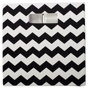 DII Collapsible Polyester Storage Cube, Chevron, Black, Large