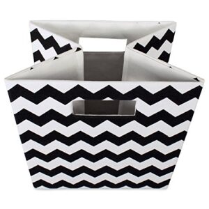 DII Collapsible Polyester Storage Cube, Chevron, Black, Large