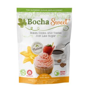 bochasweet the supreme sugar replacement (16 oz) - 1:1 granular sugar substitute - perfect for baking, keto-friendly, zero glycemic, non gmo, no bitter aftertaste