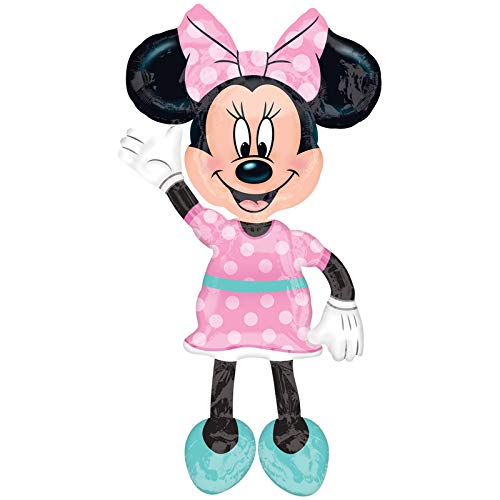 Anagram 34331 Minnie Airwalkers - Pink Dress Foil Mylar Party Balloon, 54", Multicolor, Pack of 1,10116417