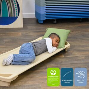 Angeles SpaceLine Nap Cots, Kids Daycare and Preschool Sleeping Cot, Standard Size, Set of 4, Sand