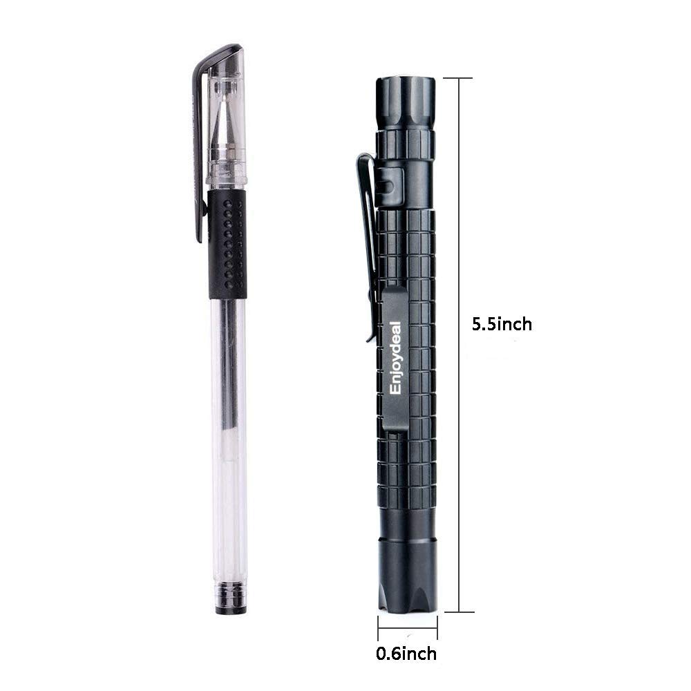 Enjoydeal 5PCS LED Pen Light Flashlight Ultra Slim 1000LM Penlight Waterproof Pocket Flashlight for Indoor Outdoor Inspection Work Repair and Emergency 5.5inch