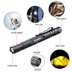 Enjoydeal 5PCS LED Pen Light Flashlight Ultra Slim 1000LM Penlight Waterproof Pocket Flashlight for Indoor Outdoor Inspection Work Repair and Emergency 5.5inch