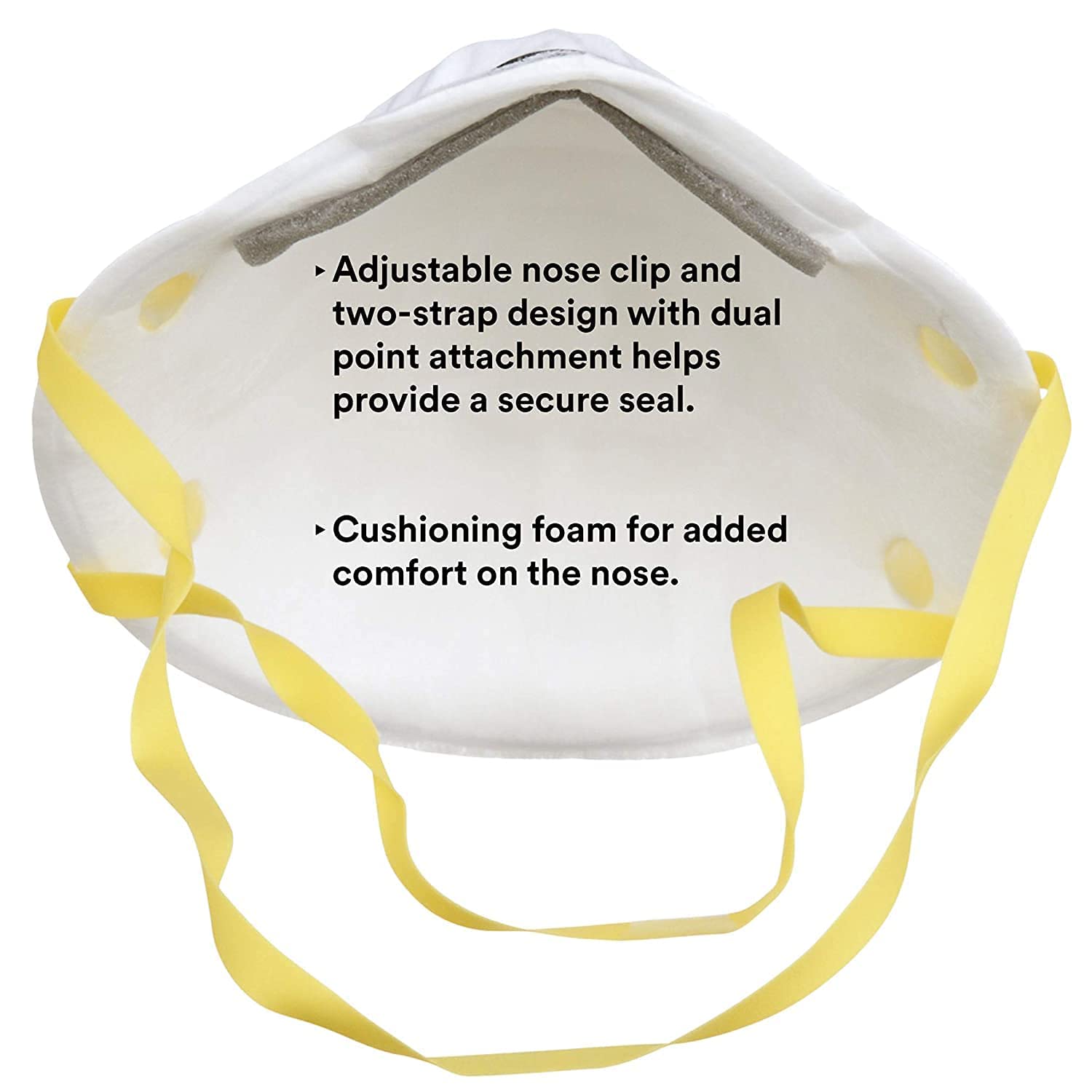 3M Particulate Respirator, 8110S, N95, Unsealed , Smaller Size, Adjustable Noseclip, Two Strap Design, Advanced Electrostatic Media, Nosefoam, Disposable, (Pack of 20)