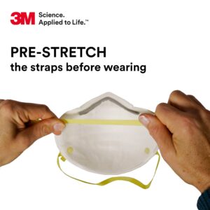 3M Particulate Respirator, 8110S, N95, Unsealed , Smaller Size, Adjustable Noseclip, Two Strap Design, Advanced Electrostatic Media, Nosefoam, Disposable, (Pack of 20)