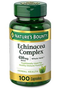 nature's bounty echinacea complex, herbal supplement, supports immune health, 450 mg, 100 capsules