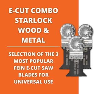 Fein StarLock E-Cut ComboWood & Metal Saw Blade - Universal Saw Blade (1-1/8" & 1-3/4"), Long-Life Saw Blade (2"), 3-Pack - 35222952140