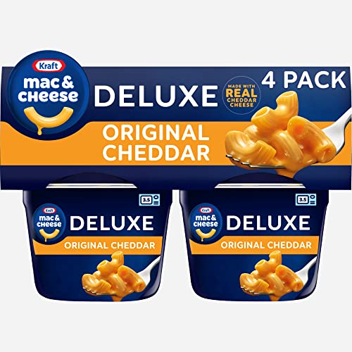 Kraft Deluxe Original Easy Microwavable Macaroni and Cheese Cups (4 ct Pack, 2.39 oz Cups)