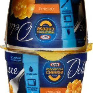 Kraft Deluxe Original Easy Microwavable Macaroni and Cheese Cups (4 ct Pack, 2.39 oz Cups)