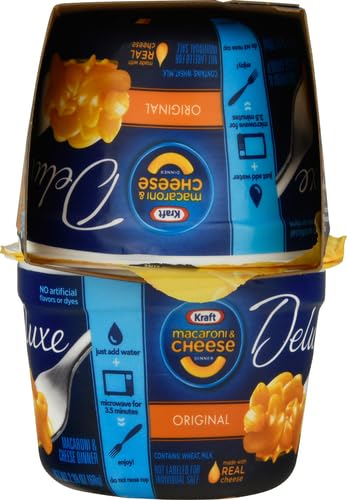 Kraft Deluxe Original Easy Microwavable Macaroni and Cheese Cups (4 ct Pack, 2.39 oz Cups)