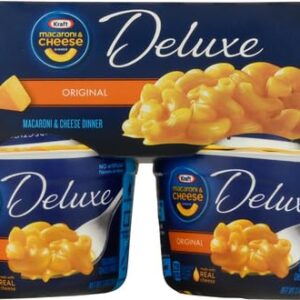 Kraft Deluxe Original Easy Microwavable Macaroni and Cheese Cups (4 ct Pack, 2.39 oz Cups)