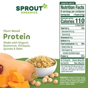 Sprout Organic Baby Food Pouches Stage 3 Plant Powered Protein, Butternut Chickpea Quinoa and Dates, 4 Ounce Pouches (Pack of 12)