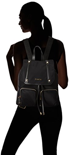 Calvin Klein Teodora Nylon Backpack, Black/Gold