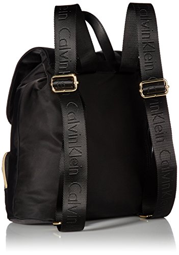 Calvin Klein Teodora Nylon Backpack, Black/Gold