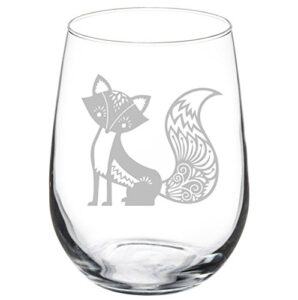 wine glass goblet fancy fox (17 oz stemless)