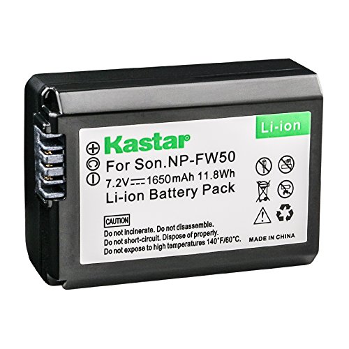 Kastar Battery (1-Pack) for Sony NP-FW50 BC-VW1 BC-TRW and Sony Alpha 7 a7 a7R a3000 a5000 a6000 NEX-3 3N NEX-5 5N 5R 5T NEX-6 NEX-7 NEX-C3 NEX-F3 SLT-A33 A35 A37 A55V DSC-RX10 Cameras