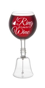 bigmouth inc. ring for more wine glass, novelty bell wine glass