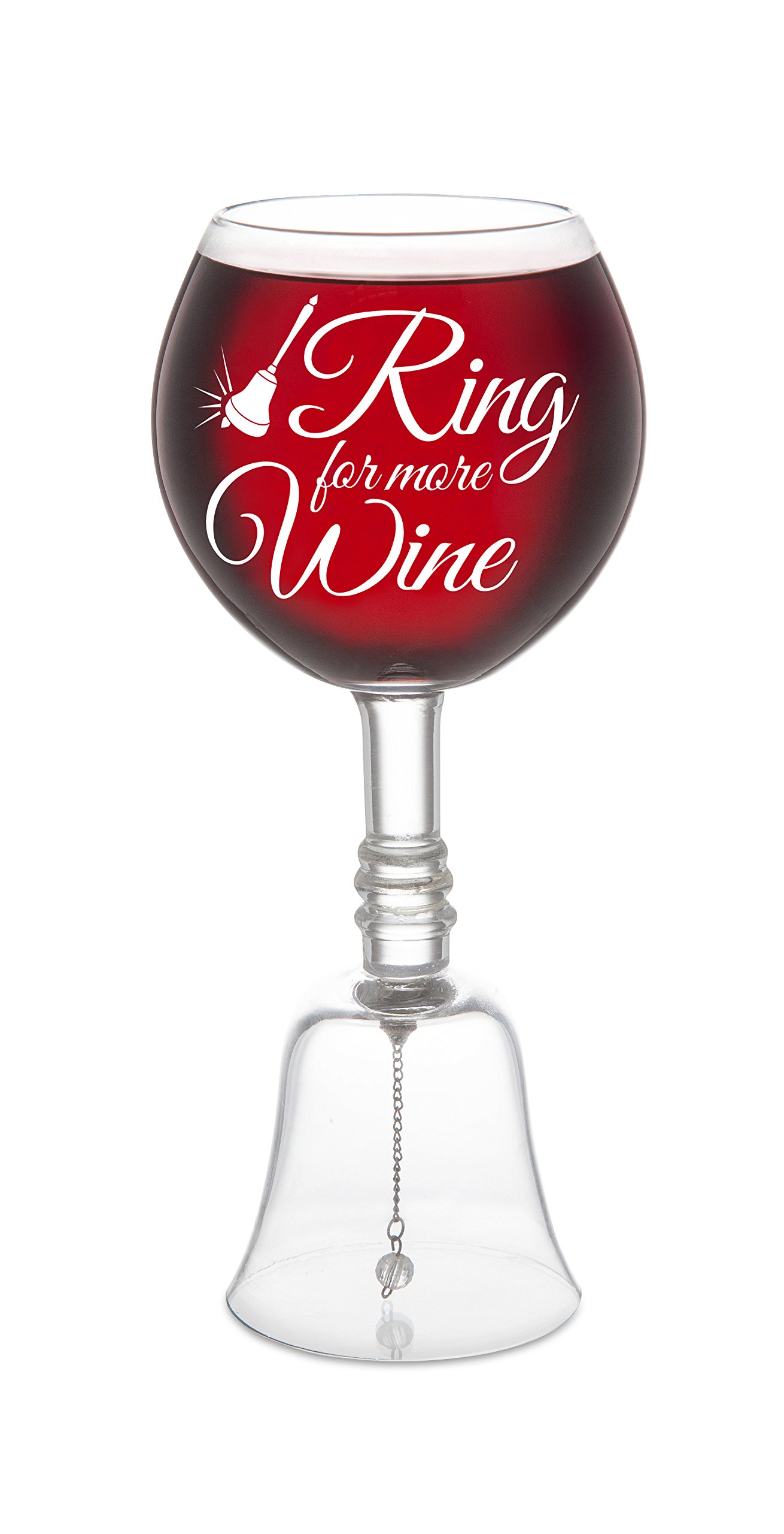 BigMouth Inc. Ring for More Wine Glass, Novelty Bell Wine Glass