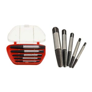 【the best deal】origlam 5pcs screw extractor easy out set drill bits, guide broken damaged bolt remover tools kit set 3-9mm