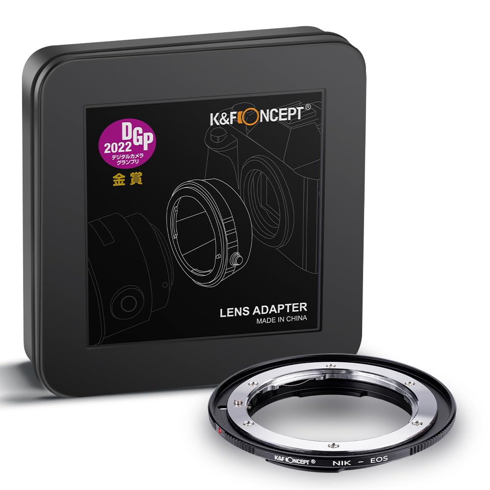 K&F Concept Lens Mount Adapter Compatible for Nikon Nikkor F/AF AI AI-S Lens to Canon EOS EF EF-S Mount Cameras