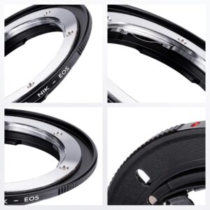 K&F Concept Lens Mount Adapter Compatible for Nikon Nikkor F/AF AI AI-S Lens to Canon EOS EF EF-S Mount Cameras