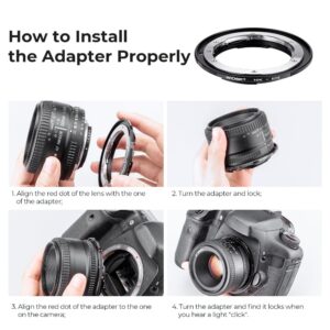 K&F Concept Lens Mount Adapter Compatible for Nikon Nikkor F/AF AI AI-S Lens to Canon EOS EF EF-S Mount Cameras