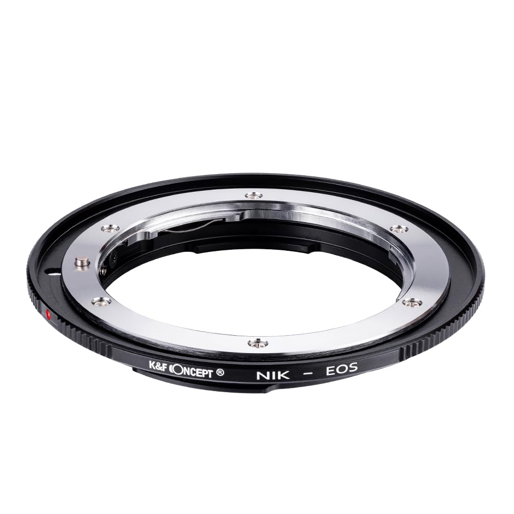 K&F Concept Lens Mount Adapter Compatible for Nikon Nikkor F/AF AI AI-S Lens to Canon EOS EF EF-S Mount Cameras