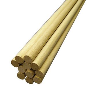 unfinished birch dowel rods for crafts – 10-pack, 3/16 x 12 in. kiln-dried wooden dowel rod craft sticks in bulk – durable wood sticks that resist warping for home, school, diy, & more by hygloss