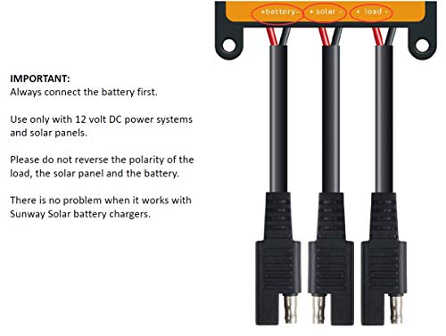 Sunway Solar Panels Charge Controller 12V Battery Regulator 7A for Safe Protection of 12Volt Solar Power Battery Charger, Solar Trickle Charger & Maintainer and Solar Powered System Kit