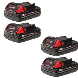 milwaukee 48-11-1820 redlithium m18 2.0 compact battery pack (4 pack)