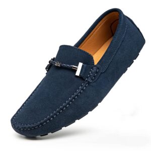 Go Tour New Mens Casual Loafers Moccasins Slip On Driving Shoes Blue 10/44