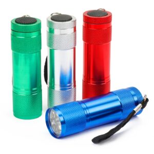 fastpro 4-pack aluminum led flashlights set with aaa dry batteries included and pre-installed