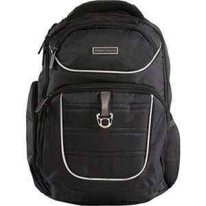 Perry Ellis Men's P13 Business Laptop Backpack with Tablet Pocket, Black, One Size