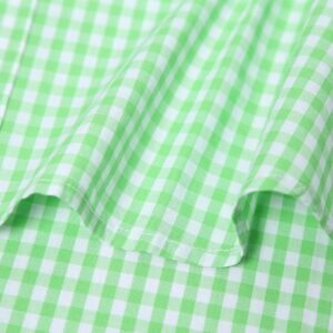 Men Plaid Cotton Casual Slim Fit Long Sleeve Button Down Dress Shirts Light Green