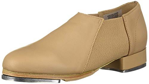 Leo Women's Slip-ON Jazz TAP Dance Shoe, tan, 6.5 Medium US