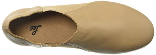 Leo Women's Slip-ON Jazz TAP Dance Shoe, tan, 6.5 Medium US