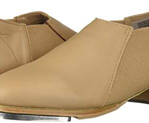 Leo Women's Slip-ON Jazz TAP Dance Shoe, tan, 6.5 Medium US