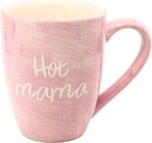mom life hot mama pink large 20 oz ceramic coffee mug tea cup, pink