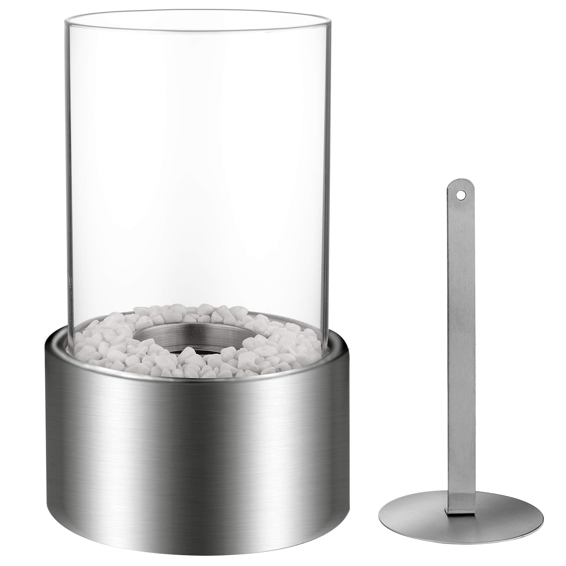 Regal Flame Eden Ventless Tabletop Portable Bio Ethanol Fireplace in Stainless Steel